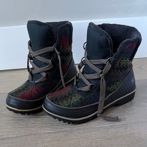 Sorel Women's Black Multi-Color Winter Snow Boots